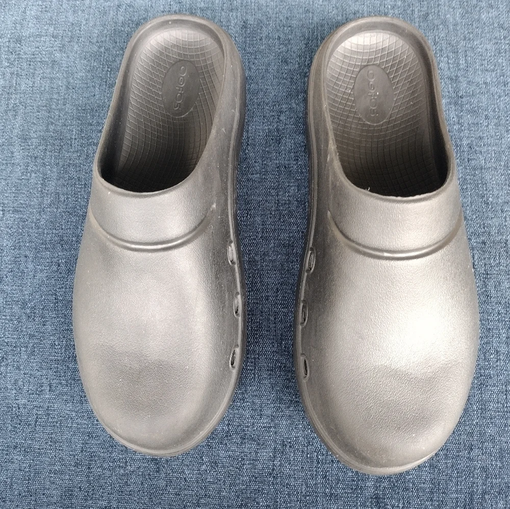 OOfos Shoes Men 11 Women 13 OOcloog Recovery Black Clogs Slip On Mule
